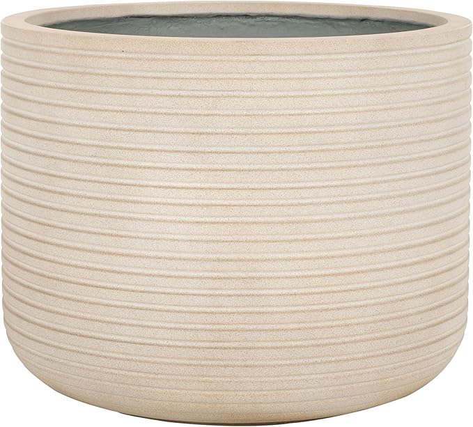 SAFAVIEH Outdoor Collection Nardo Beige Cement Ficonstone Planter Pot
