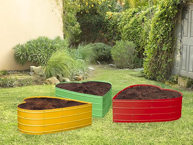 Plant & Plot Galvanized Raised Garden Beds Outdoor // Planter Raised Beds for Gardening, Vegetables, Flowers // Large Metal Garden Box (Red) // Tool-Free Assembly