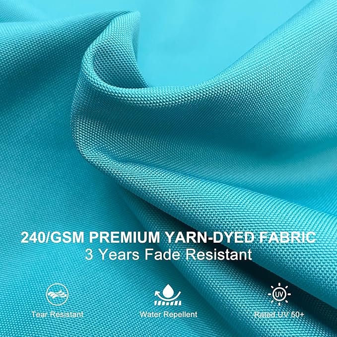 PURPLE LEAF 10' X 13' Patio Umbrella Outdoor Rectangle Umbrella Large Cantilever Umbrella Windproof Offset Heavy Duty Sun for Garden Deck Pool Patio, Turquoise Blue