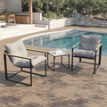 Outdoor Wicker Patio Furniture Set, Rattan Sectional Sofa Set with Thick Cushions (Grey, 3 Piece Conversation Set)