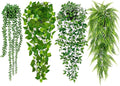 Palonu Artificial Hanging Plants for Shelf, 4 Pack Fake Potted Greenery Plant Faux Mandala Vine, String of Pearls, Ivy Vine,Persian Grass Fern in Pot for Desk Home Bathroom Farmhouse Room Table Decor