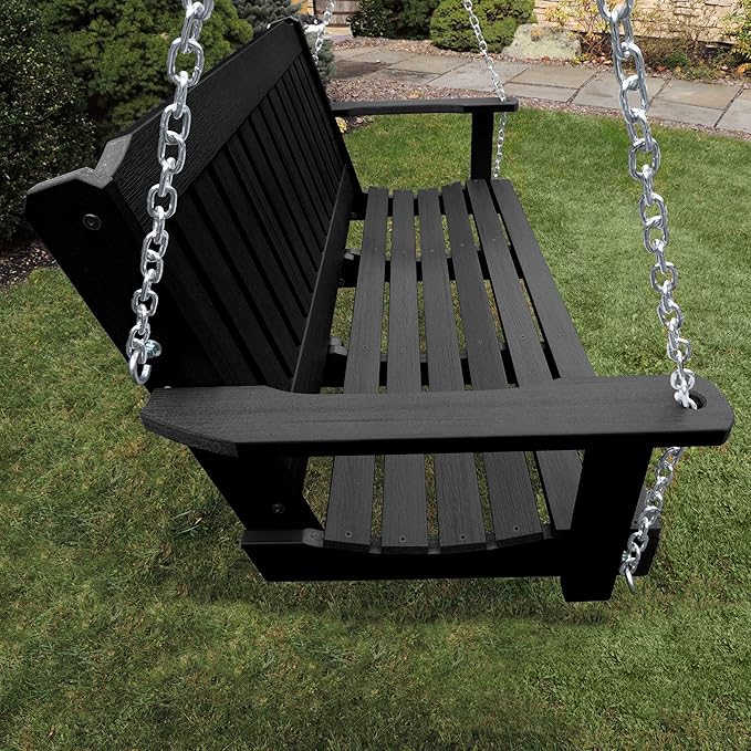 Highwood AD-PORL2-BKE Lehigh Porch Swing, 4 Feet, Black