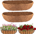 2Pcs Trough Coco Liner 24" Coco Coir Liners for Planters, Liners for Window Boxes Liners, Wall Basket Planters, Railing Hanging Baskets, Garden Planter Baskets