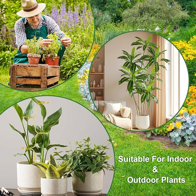 succulentlovers 4PCS Indoor Plant Support Stakes, 12.6 Inch Metal Monstera Plant Supports, Indoor Plant Trellis Plant Stem Holder Support for Indoors & Outdoor Garden Plants Stabilization and Supports