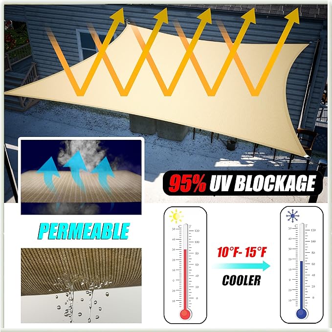 Amgo 12' x 12' x 17' Grey Right Triangle Sun Shade Sail Outdoor Canopy Awning UPF50+ AGTAPRT12, 95% UV Blockage, Water & Air Permeable, Commercial Standard Heavy Duty (We Make Custom Size)