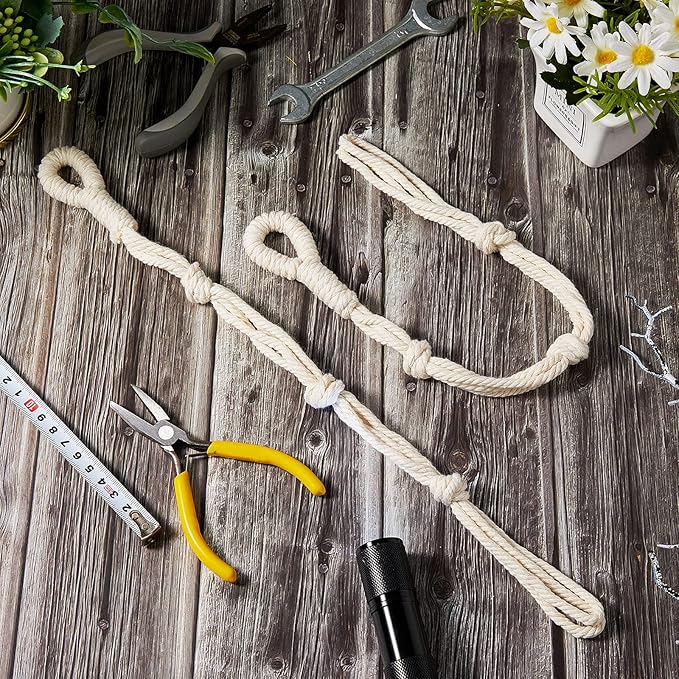 4 Pcs Hanging Plant Extender Macrame Plant Hanger Extender Large Hanging Rope for Spring Wall Holders Indoor Outdoor Home Decor