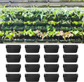 Maxona Black Color Vertical Garden Planter - 16 Pack, 13 inch Wall Mounted Planter for Patio Outdoor Decor, Home Plastic Pot Balcony Plant Vegetable Fruit Herb Hanging Pocket Holder Flowerpot