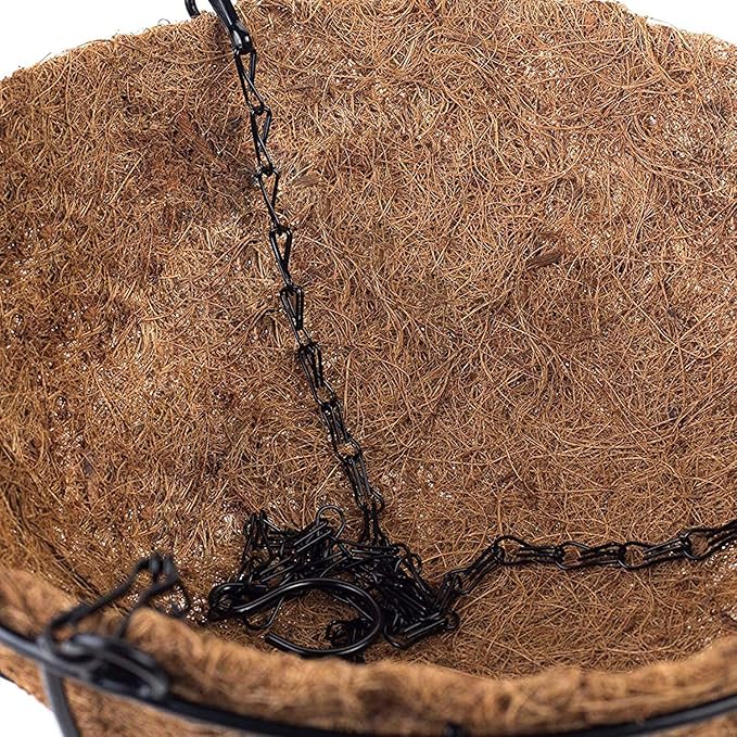 Tosnail 3 Pack 10" Metal Hanging Flower Pots Hanging Planters Plant Basket with Coco Fiber Liners
