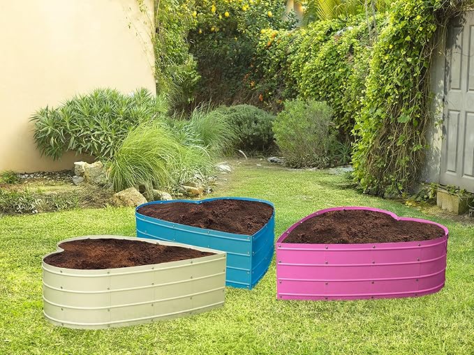 Plant & Plot Galvanized Raised Garden Beds Outdoor // Planter Raised Beds for Gardening, Vegetables, Flowers // Large Metal Garden Box (Silver) // Tool-Free Assembly