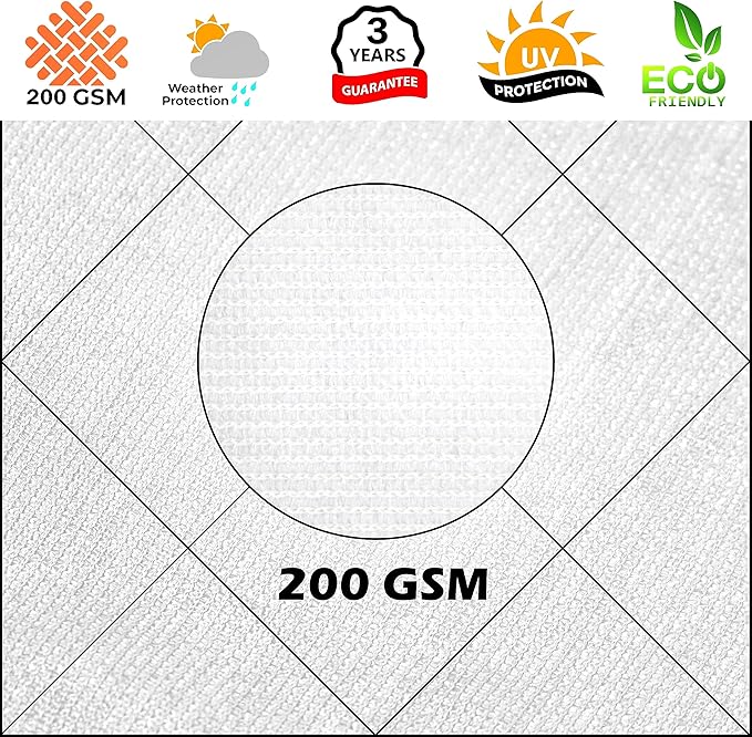 Royal Shade 16' x 20' White Rectangle Sun Shade Sail Canopy Outdoor Patio Fabric Screen Awning RTAPR1620 - UPF50+ 95% UV Blockage, Heavy Duty, Water & Air Permeable (We Make Custom Size)