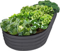 Plant & Plot Galvanized Raised Garden Beds Outdoor // 8×4×1 ft Planter Raised Beds for Gardening, Vegetables, Flowers // Large Metal Garden Box // Patented Tool-Free Design (Gray)