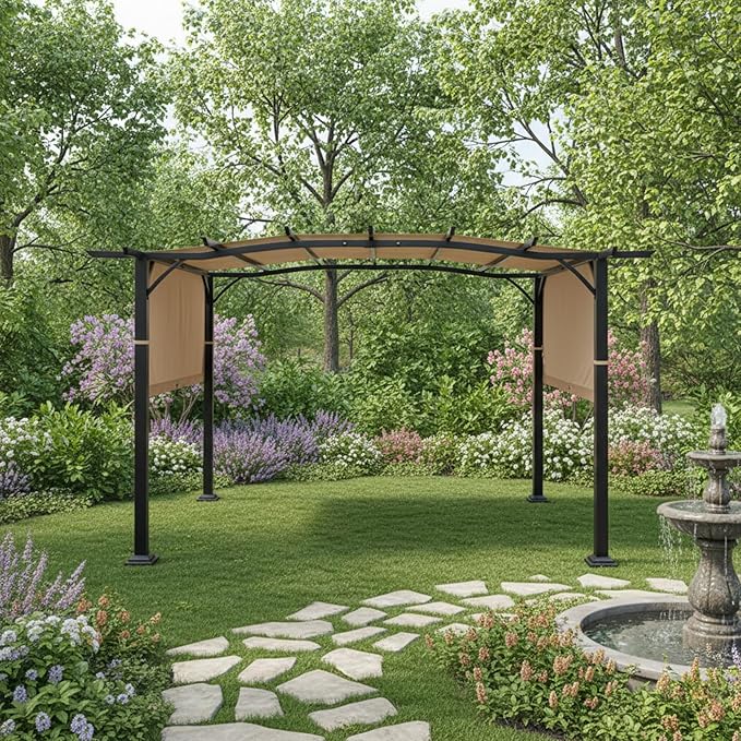 Garden Winds Durable 350 Replacement Canopy Top Compatible with Aldi Pergola Models 23700-23, 822993, 49964 - Beige