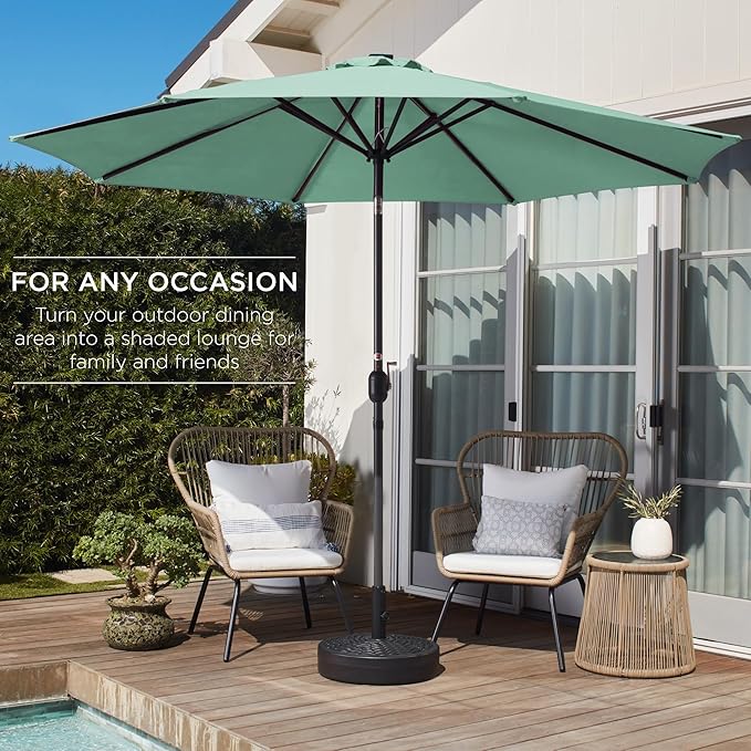 Best Choice Products 10ft Outdoor Table Compatible Steel Polyester Market Patio Umbrella w/Crank and Easy Push Button Tilt