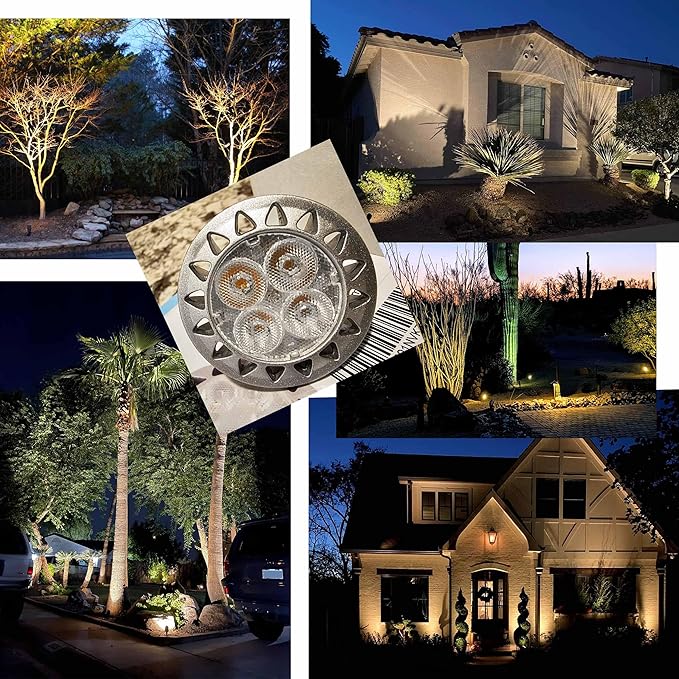 MR16 GU5.3 Led Landscape Bulbs 3000K Warm White 5W, MR16 20W 35W Halogen Replacement,12V Low Voltage Bulb Spotlights for Outdoor Landscape Flood Indoor Track Lighting,Not Dimmable,450lm,38 Deg,6 Pack