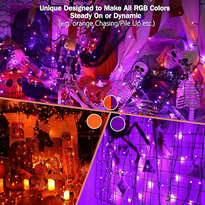 Brizled Color Changing RGB Christmas Lights, 66ft 200 LED Easter String Lights Music Sync, 120+ Modes Remote Dimmable Outdoor Mini Tree Light Indoor Plugin for St Patrick's Day Xmas Halloween