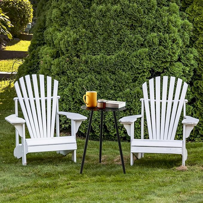 1 Pack Metal Outdoor Side Tables Small Outside Round End Table for Patio Modern Accent Garden Corner Table for Small Spaces, Balcony, Porch, Weather-Resistant, Plant Stand Indoor, Black
