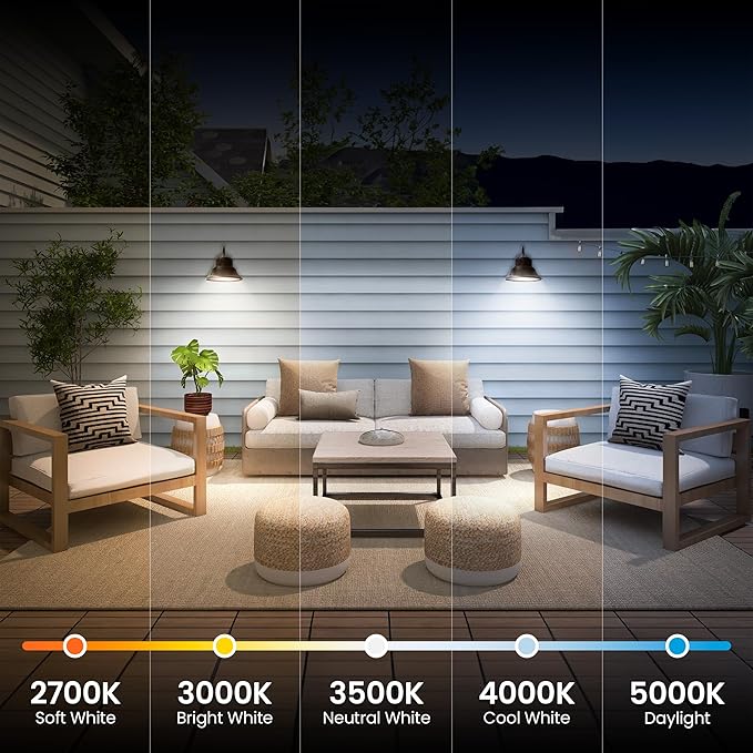 Feit Electric BR30 LED Flood Light Bulb, 65W Equivalent, Dimmable, 5CCT, Adjustable White, 650 Lumens, Indoor/Outdoor Residential & Commercial Use, 17,000-Hour Lifespan, BR3065DM5CCTCA15K/6, 6-Pack