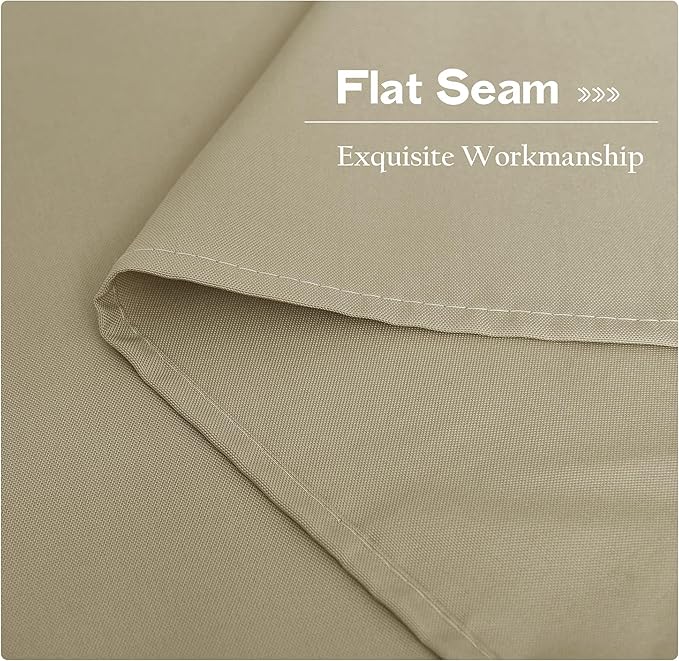 NICETOWN Canvas Patio Curtains for Outdoor Waterproof 2 Panels, Home Fashion Machine Washable Grommet Top & Bottom Fixed Thermal Insulated Privacy Drapes for Balcony/Gazebo, 55" W x 108" L, Taupe