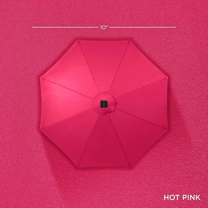Best Choice Products 10ft Solar Polyester LED Lighted Patio Umbrella w/Tilt Adjustment and UV-Resistant Fabric