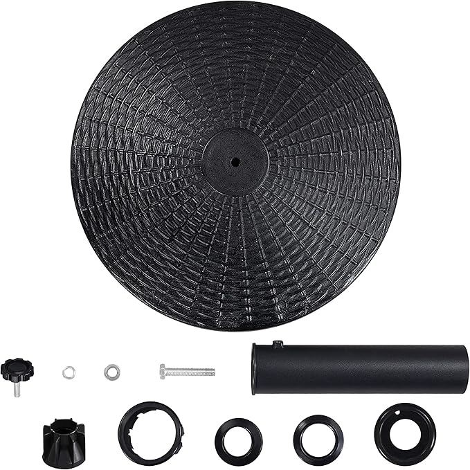 Yaheetech 22 lbs Heavy Duty Outdoor Umbrella Base 18" Round Patio Umbrella Stand Market Umbrella Base for Garden & Lawn, Black