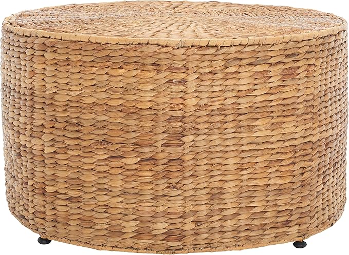 SAFAVIEH Home Collection – Jesse Wicker Coffee Table, Fully Assembled, Natural Fiber Accent Coffee Table with Iron Legs, Modern Coastal Style (SEA7035A)