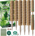 Moss Pole 58.7 Inch - Monstera Plant Support 5 Pack, 17.5" and 12" Plant Stakes for Indoor Plants Coco Coir Moss Pole Sticks for Climbing Potted Live Plants, Pothos, Philodendron