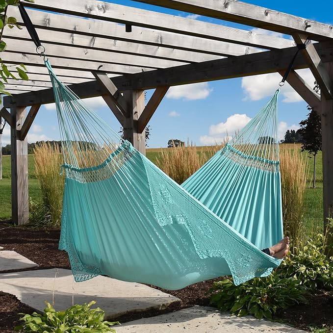Vivere Authentic Brazilian Cotton Hammock - 450 lb Capacity (Copacabana)