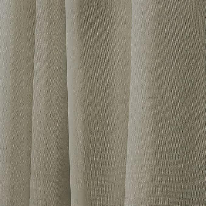 NICOLE MILLER NEW YORK Canvas Indoor/Outdoor Grommet Top Curtain Panel Pair, 54"x108", Khaki