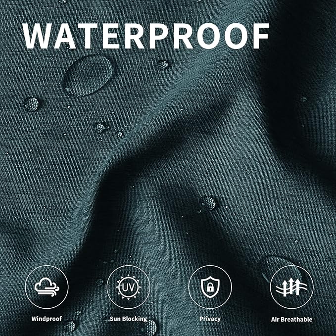 Easy-Going Linen Look Outdoor Curtains Waterproof Windproof Porch Curtains, Soft Thicken Outdoor Privacy Curtains for Patio, Gazebo, Grommet Top and Tab Bottom Drape, 1 Panel, 54x96 inch, Teal
