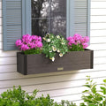 Mayne Vista 3ft Modern Window Box Planter with Panel Design and Drainage Hole