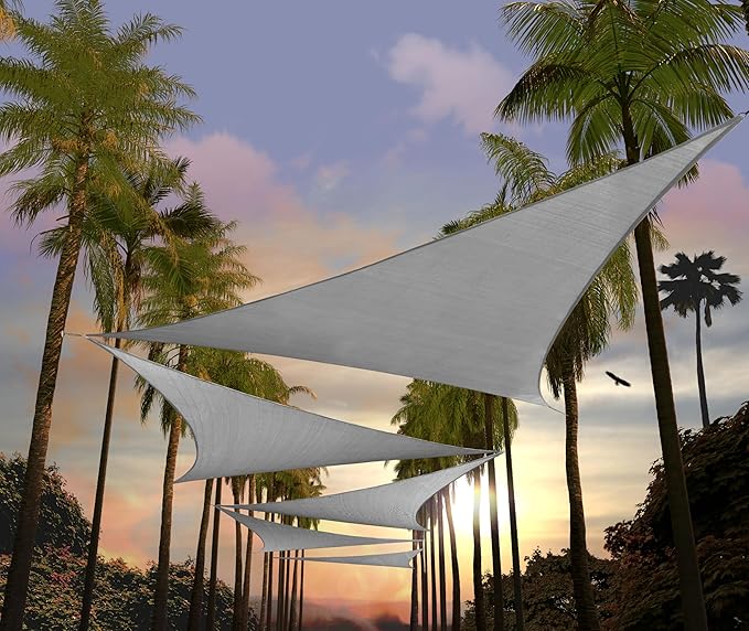 Amgo Custom Size 11' x 16' x 19.4' Gray Right Triangle Sun Shade Sail UPF50+ AGTAPRT12, Order to Make Canopy Awning, Water & Air Permeable, Commercial Standard (We Customize)