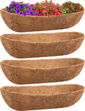 Legigo 4PCS 36 Inch Natural Trough Coco Coir Liners Planters Replacement, Pre-Formed Window Basket Coconut Coir Fiber Liner for Garden Window Flower Box Pots, Fence Trough Planter, Wall Planter Basket