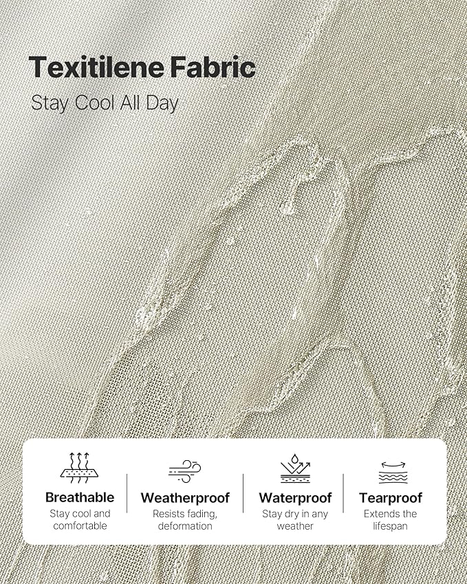 VEVOR Outdoor Chaise Lounge Chair Set of 2, 400 lbs Weight Capacity, Foldable Sun Tanning Chair, 5 Adjustable Positions, Easy Assembly, Aluminum Pool Recliner Lounge Chairs, for Beach Yard Patio