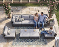 NICESOUL 8 Person Outdoor Patio Furniture Set, Extra Large Wicker Sectional Sofa with Ottoman, All-Weather Wide and Deep Seating Conversations for Outside Garden, 29.3'' High Back Comfy Couches,Grey