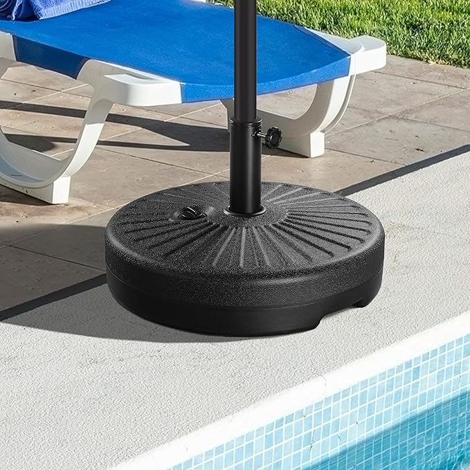 Yaheetech Umbrella Base 85.7lbs Round Water & Sand Filled Patio Outdoor Umbrella Stand with Steel Umbrella Holder Suit for Dia 1.5'' or 1.9'' Umbrella Pole, Black