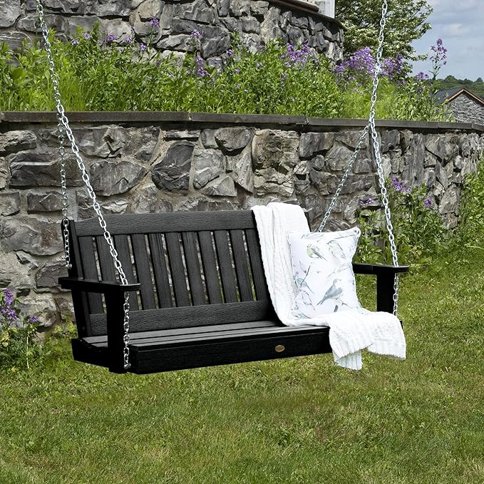 Highwood AD-PORL2-BKE Lehigh Porch Swing, 4 Feet, Black