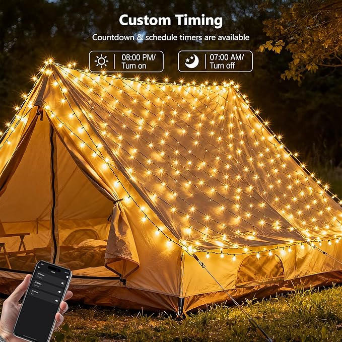 Brizled Smart String Lights, 65.61ft 200 LED Christmas Lights with APP & Voice Control, WiFi Christmas Fairy Light Warm White Music Sync Xmas Tree Lighting Green Wire for Home Xmas Tree Party Decor