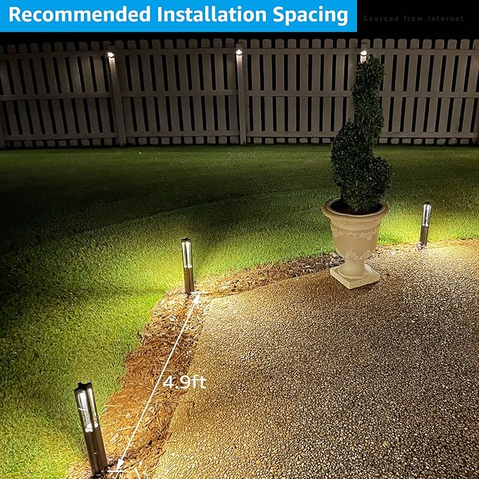 LEONLITE 12-Pack Low Voltage Path Lights, 3W LED Landscape Pathway Lights, Outdoor Landscape Lighting for Driveway, Garden, Aluminum, 12-24V AC/DC, ETL Listed, IP65 Waterproof, 3000K Warm White, Black