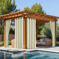 NICETOWN Fade Resistant Patio Curtains Outdoor Waterproof, Fade-Proof Curtains Grade 4 Color Fastness Certified, Thermal Insulated Privacy Sun Shades for Deck, W52 x L72, Light Beige, 2 Panels