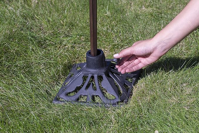 TIKI Cast Iron Torch Stand/Heavy-Duty Freestanding & Weather-Resistant_Torch Base for Patio, Garden, Deck & Backyard/Fits Torch Poles 0.75" to 1.25" – 9" x 9", Black (Pack of 4)