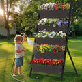 TOREVSIOR 5-Tier Vertical Raised Garden Bed, Vertical Garden Planter with Water Drainage, Elevated Garden Bed for Vegetables Flowers Herbs Indoor Outdoor