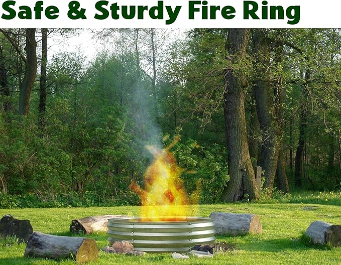 Round Galvanized Raised Garden Bed // 4×4×1 ft Galvanized Raised Garden Beds Outdoor for Gardening, Vegetables, Flowers // Patented Tool-Free Design Round Planter (Silver)