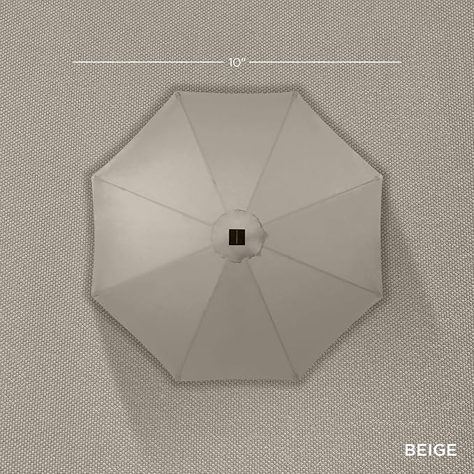 Best Choice Products 10ft Solar Polyester LED Lighted Patio Umbrella w/Tilt Adjustment and UV-Resistant Fabric