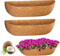 ZeeDix 24 Inch Trough Coconut Liners for Planters (2-Pack) - 100% Natural Coconut Coir Fiber Planter Liners Replacement for Window Boxes, Wall Baskets, Deck Flower Boxes, Garden Railing Fence Troughs