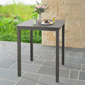 Outdoor Bar Table, 32" Square Patio Bar Height Counter Pub Table, Waterproof Aluminum Top, Weather Resistant, Balcony, Yard, Indoor or Outdoor Use, Slate Gray