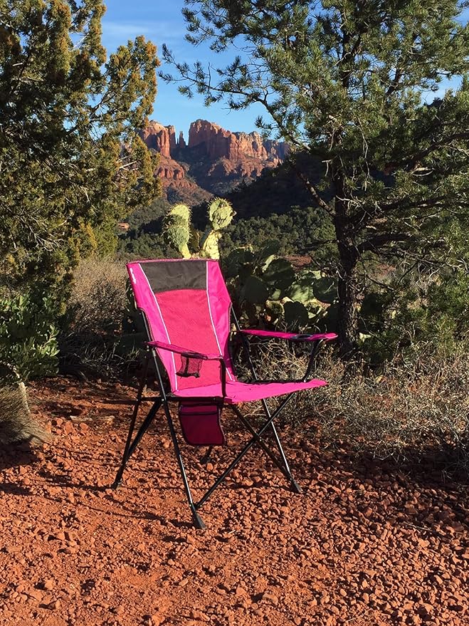 Kijaro Dual Lock Portable Camping Chairs - Enjoy the Outdoors with a Versatile Folding Chair for Sports, Lawn - Dual Lock Feature Locks Position – Hanami Pink