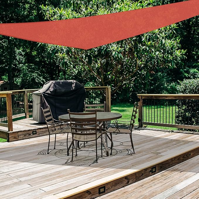 AsterOutdoor Sun Shade Sail Triangle 12' x 12' x 12' UV Block Canopy for Patio Backyard Lawn Garden Outdoor Activities, Terra