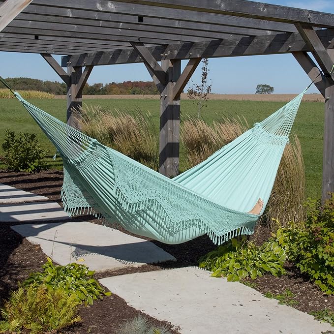 Vivere Authentic Brazilian Cotton Hammock - 450 lb Capacity (Copacabana)