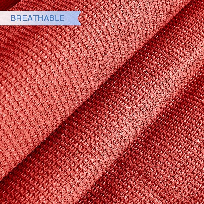 E&K Sunrise 5' x 5' x 5' Sun Shade Sail Triangle Canopy Shade Cover UV Block for Patio Backyard Garden Outdoor (Red)