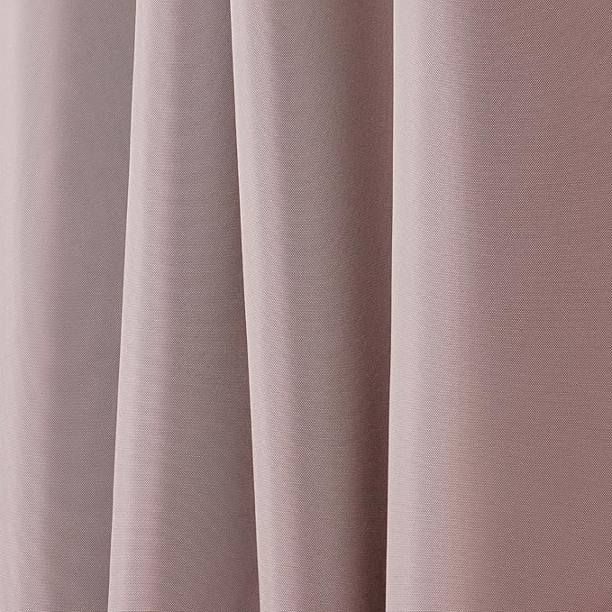 NICOLE MILLER NEW YORK Canvas Indoor/Outdoor Grommet Top Curtain Panel Pair, 54"x108", Blush